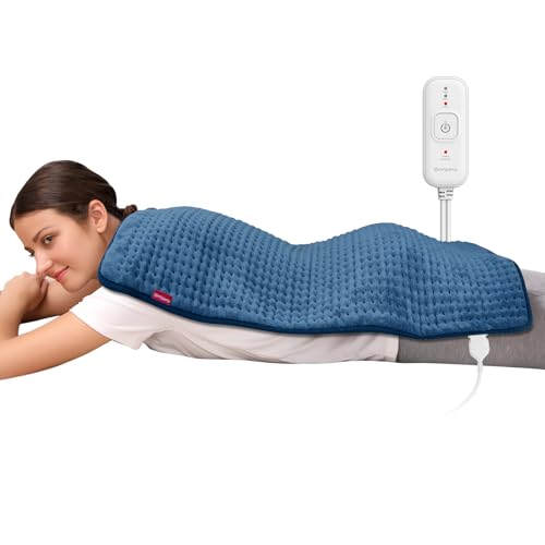 Comfytemp Heating Pad for Back Pain Relief FSA HSA Eligible Extra Large Heating Pad XXL Birthday Gifts for Women Mom Her Wife 17x 33 King Size Electric Heating Pads for Period Cramps Blue