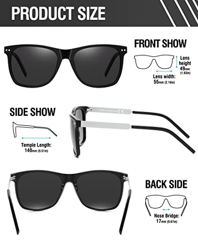 DUCO Retro Square Polarized Sunglasses for Men Women Sun Glasses Acetate Frame 100% UV Protection 21432