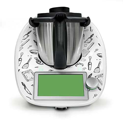 Finest Folia Adesivo decorativo di protezione compatibile con robot da cucina Thermomix TM6, adesivo di design, accessorio da cucina, impermeabile, autoadesivo RX042 (10 cooking)