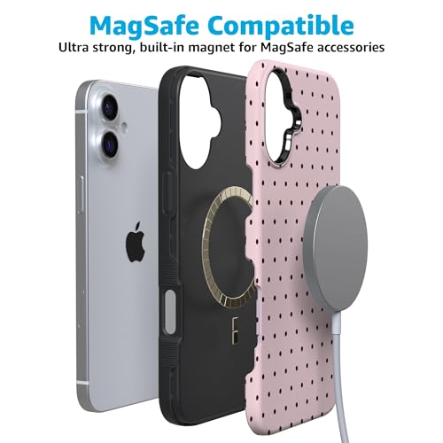 Casely iPhone 16 Case | On the Dot | Pink & Brown Polka Dot | Bold Protective Design | Compatible with MagSafe by Casely - Used condition - Image 4