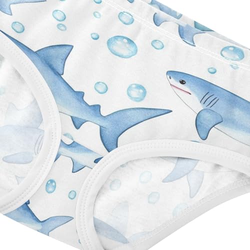Wusikd Cute Girls' Underwear Cotton Baby Sharks Bubble Girls Briefs Soft Toddler Underwear 2T4