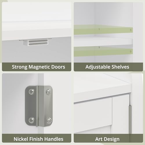 Armario de baño mural VECELO, armario de medicamentos para pared, armario de almacenamiento ahorrador de espacio con barra para toallas para baño, lavandería y cocina miniatura 3