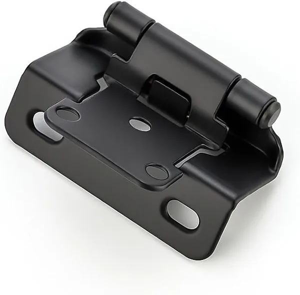 Ravinte 50 Pack 25 Pairs Semi-Overlay 1/2 inch Self-Closing Face Frame Cabinet Hinges Matte Black Half Wrap-Around Kitchen Cabinet Door Hinges Face Mount Cabinet Hardware