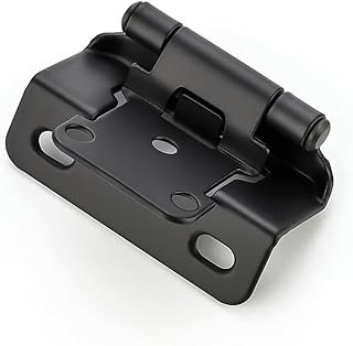 Ravinte 50 Pack 25 Pairs Semi-Overlay 1/2 inch Self-Closing Face Frame Cabinet Hinges Matte Black Half Wrap-Around Kitchen Cabinet Door Hinges Face Mount Cabinet Hardware