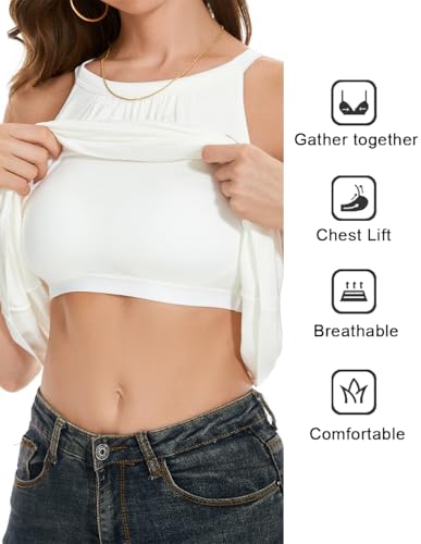 Image of Camisoles for Women with Built in Bra Adjustable Strap Tank Tops Cami Sleeveless Summer Tops for Workout Sleeping Traveling
