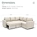 HONBAY Modular Sectional Sleeper Sofa with Pull Out Bed, L Shaped Couch with Storage Seat, Convertible Sectional Couches for Living Room, Beige