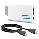 Wii to HD Adapter with 1.5m HD Cable, 1080P/720p Wii HD Adapter for Nintendo Wii, Supports All Wii Display Modes, Includes 3.5mm Audio Output