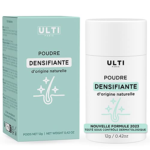Ulti Paris Poudre Densifiante Cheveux 12g - Fibre Capillaire Naturelle (Châtain Foncé - Dark Brown) I Poudre Homme I Contour & Densifiant Femme