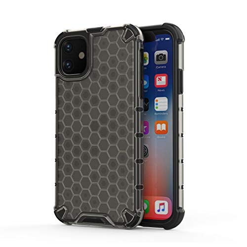 Image of Glasgow Back Case Cover Compatible with Apple iPhone 12 Mini (Honeycomb Pattern) - Black