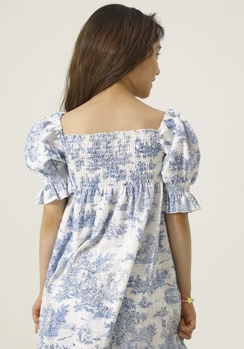 NOTHING FITS BUT Girl’s Classic Cotton Linen Dress, Hana Gown, Puffed Sleeves Frock Kids Cotton Casual Dresses4