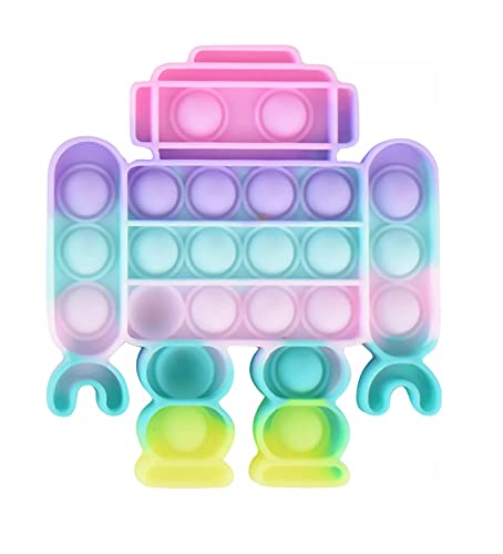 Image of FunBlast Robot Design Pop It Fidget Toy - Autism Special Needs Silicone Stress Reliever, Squeeze Sensory Toy (Robot)