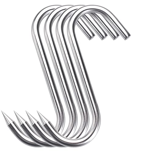 HONSHEN Lot de 4 crochets robustes en forme de S en acier inoxydable de 12 mm