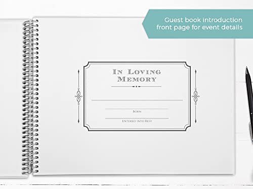 Purpletrail Funeral Guest Book, Elegant Navy, Remembrance Book, Keepsake Guest Book, #TOP4