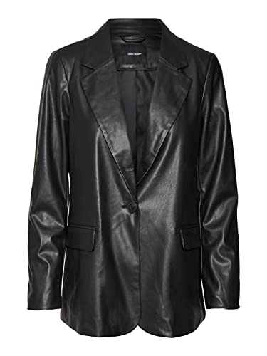 VERO MODA Damen Vmolympia Single Loose Pl Noos Blazer, Schwarz, L EU