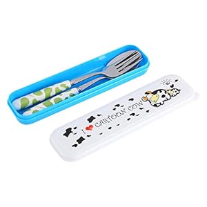 2 kinderbestek roestvrij staal set PCS roestvrij staal mes vork lepel keukengerei servies met doos kinderen set (groen)