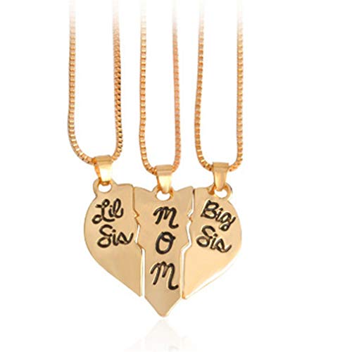 L_shop Soeur Coeur Forme Pendentif création Combinaison Lettres tag Collier Mode Belle Porte-clés pour Cadeau, Or Cover