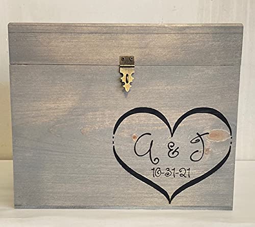 Secured Lockable Card Box with Card Slit - Rustic Wedding Card Box - Wedding Card Holder - Personalized Wedding Keepsake Box - Love Letter Box