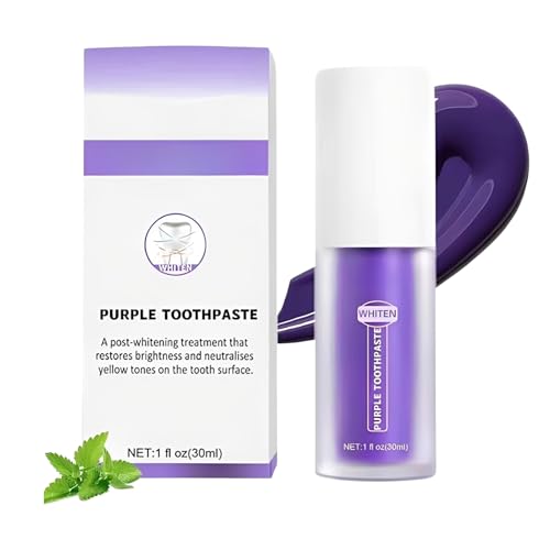 Purple Toothpaste for Teeth Whitening,Instant Brightening Teeth Whitening Color Corrector,Gentle Daily Use for Tooth Stain Removal,Purple Toothpaste for Adults