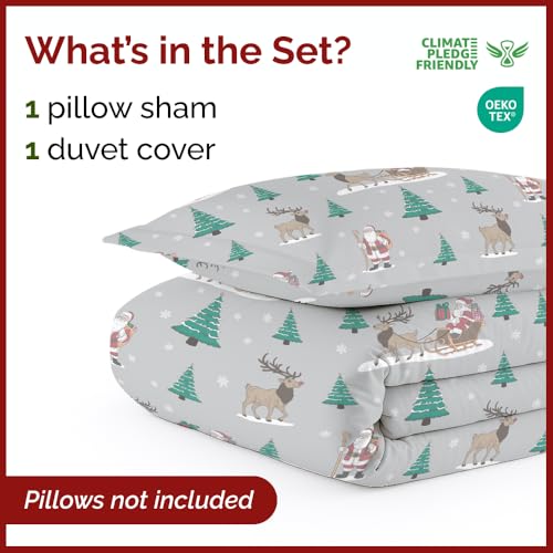 Image of CGK Unlimited Christmas Duvet Cover Twin Size - 68 x 90, Santa's Sleigh