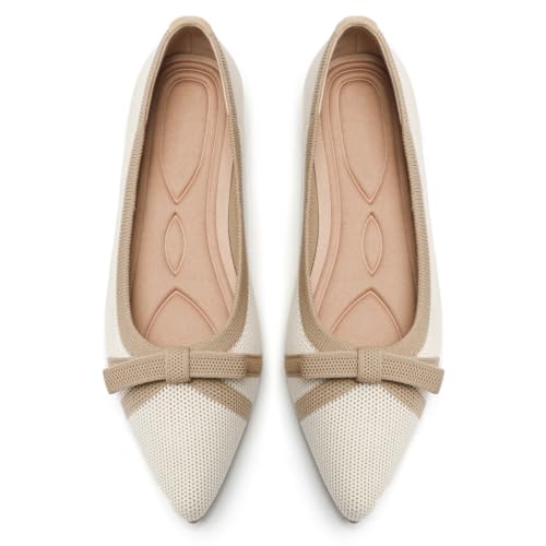 Image of Flats for Women Pointed Toe Knit Foldable Ballet Flat Shoes