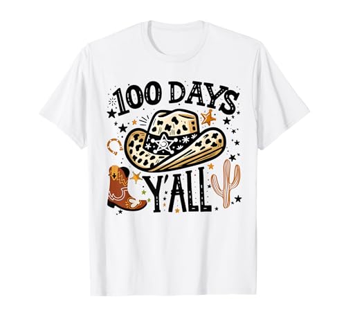 100 DÍA DE ESCUELA 100 DÍAS Y'ALL WESTEN MAESTRO Y ESTUDIANTE Camiseta