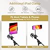 TONOR Microphone Stand with Tablet Holder, Tripod Boom Arm for Floor, Adjustable Height and Angle, Stand with Carrying Bag, Pad Clamp, Max 190 cm, High Compatibility, Cup Tray, T35+ #4