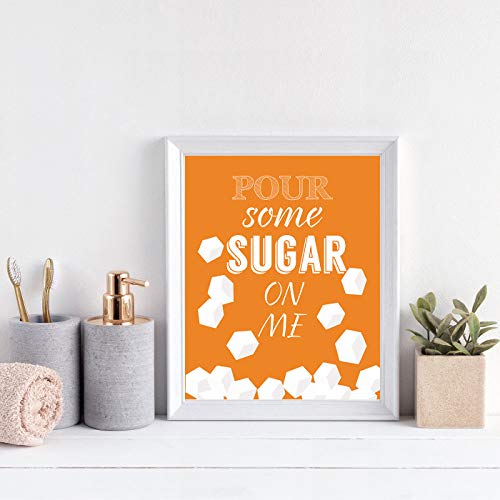 6 Set- Colorful Funny Kitchen Quote Art Print, Dessert Vegetables Tea with Motivational Saying Canvas Wall Art Printing For Kitchen Cofee Shop Decoration (Unframed,8