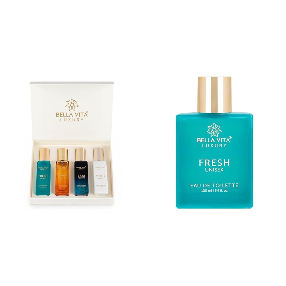 Bella Vita Luxury Unisex Eau De Parfum Gift Set 4x20 ML & Bella Vita Luxury FRESH Eau De Toilette Unisex Perfume with Bergamot, Ylang Ylang |Refreshing EDT Long Lasting Fragrance Scent, 100 Ml-image-48
