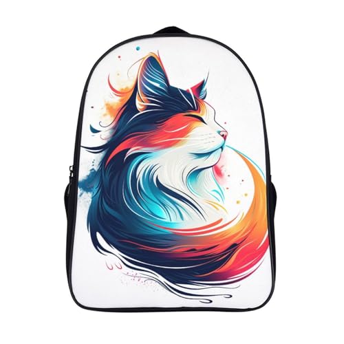 Sac à dos chat pour enfants de maternelle et primaire imprimé 3D 40x28x16cm