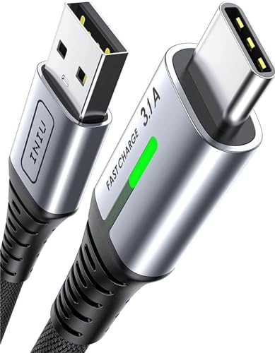 INIU Cable USB A USB C, [2m] QC 3,0 y 3,1A Cable USB C Carga Rapida, Aleación Trenzado de Nylon Cable USB Tipo C Cargador Compatible con iPhone 15 Pro Samsung S21 Huawei Xiaomi Pixel Android auto ECC.