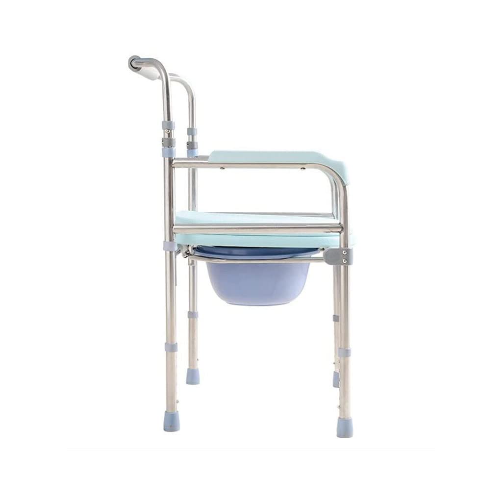 Składana Komoda/Krzesełko Pod Prysznic Camping Folding Commode Przenośne WC Łaźnie Kąpielowe Krzesło prysznicowe z tyłu i ramiona Regulowana wysokość dla kobiet w ciąży Krzesło alternatywne do toalety