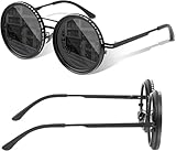 Vnnigmn Verstellbare Tönungs-Sonnenbrille, rund, UV-Schutz, stufenlose Sonnenbrille mit ND-Filtergläsern für Strand, Angeln, Fahren, Party, Outdoor-Sport