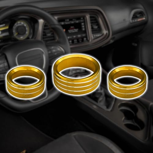Boutons de climatiseur Challenger Durango 2015-2022 en aluminium rouge bague de protection AC - 6