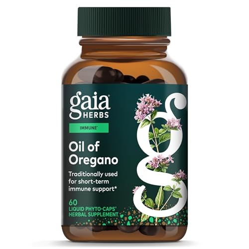 Gaia Herbs Oil of Oregano - Immune & Antioxidant Support Supplement - with Oregano Oil, Carvacrol & Thymol* - 60 Vegan Liquid Phyto-Caps (60 Servings)