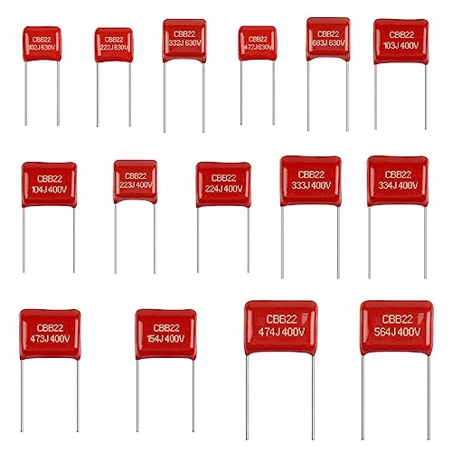 Allecin KONDENSATOREN-BAUSATZ 150Pcs Metallized Polypropylene Polyester Film Capacitors Kit 0.001Uf 0.0022Uf 0.0033Uf 0.0047Uf 0.068Uf 630V And 0.01Uf 0.1Uf 0.022Uf 0.22Uf 0.033Uf 0.33Uf 0.047Uf 0.47Uf 0.15Uf 0.56Uf 400V thumb #1