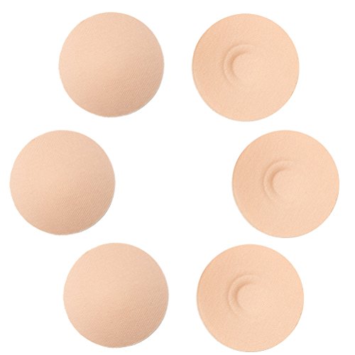 Oulii 3 Pairs Reusable Breast Pads Nipple Covers Invisible Breathable Cotton Nipple Pads Breast Pasties For Women (Beige) #TOP4