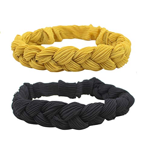 Women Braided Headband with Elastic -Two Strand Hair Band for Girls Suitable for Face Washing Makeup Yoga
