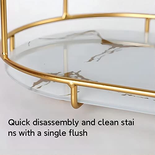 Étagère de rangement dorée et étagère de table de salle de bain avec super capacité - 4