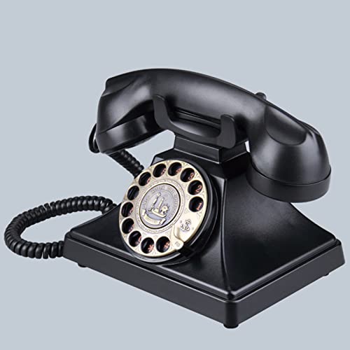 Téléphone fixe de collection HJMMWT avec cadran rotatif authentique