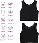XUJI Women Transgender Tomboy FTM Zip Up Breathable Half Chest Binder