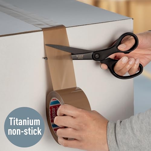 Leitz Schere Titan Anti-Haft, Hochwertige Haushaltsschere mit ergonomischem Griff, Klingen aus rostfreiem Stahl, Für zu Hause, Büro und Schule, Länge 20,5 cm, Schwarz, 54206095