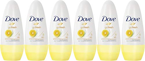 Dove Antiperspirant Deodorant Roll-On, Go Fresh Grapefruit & Lemongrass, 1.7 Oz/50 Ml (Pack of 6)