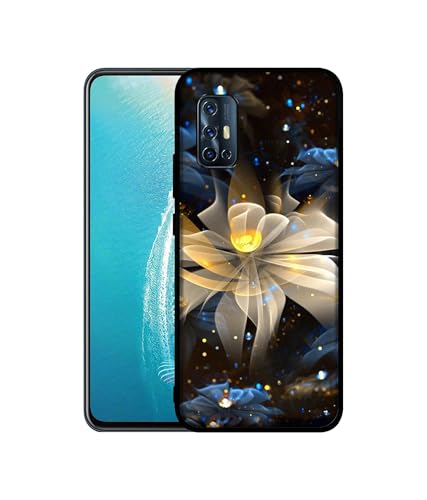 Image of Art Flower Design Premium 2D Printed Metal Back Case Cover for Vivo V17 4G / V19 Neo 4G