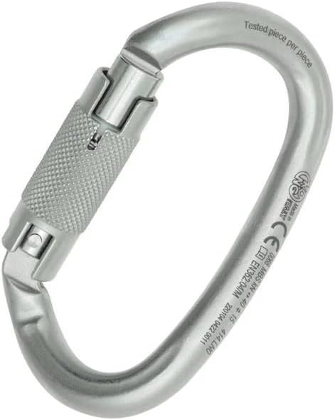 Kong Italy Ovalone DNA Twist Lock Carabiner, Carbon Steel Oval Connector with 2-Movement Twist Lock Sleeve, 40kN Strength, Made in Italy