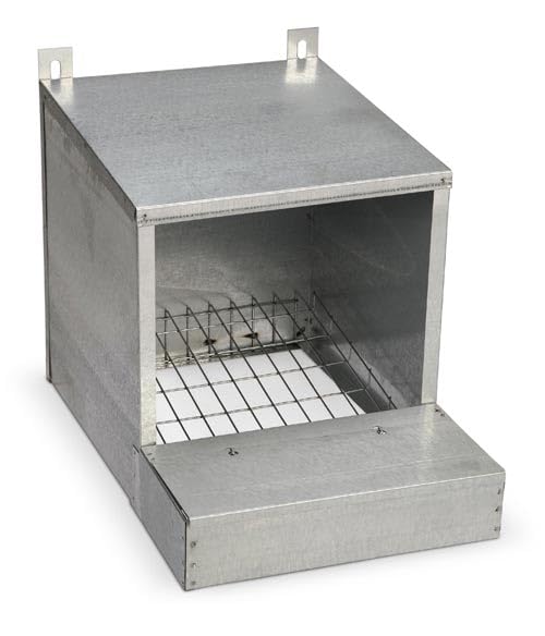 NIDO IN LAMIERA PER GALLINE OVAIOLE DALLE DIMENSIONI DI CM 30,5x46,5x35,5, PER RACCOLTA UOVA. DONATO ROCILA SRL - MADE IN ITALY-