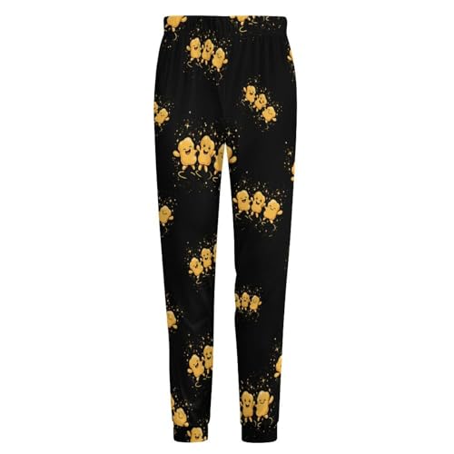 Chicken Nuggets Happy Dance Pajamas for Men Lightweight Pjs Sleepwear Soft Sleep Lounge Pant with Elastic Waistband4