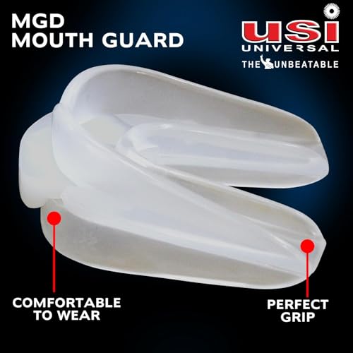 Image of USI UNIVERSAL Mouth Guard Single, 5 Pieces Set of MGS Mouth Guard Shield Case Teeth Grinding Boxing MMA Sports, Special for Sports Karate, Football, Mastial Arts, Rugby, Soccer
