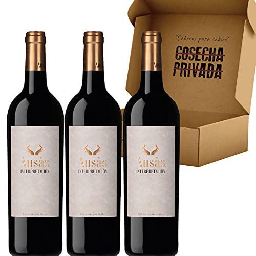 Ausás Interpretación - Envío Gratis 24 H - Vino Tinto - 3 Botellas - Ribera del Duero - Vino Regalo - Seleccionado y enviado en caja reforzada por Cosecha Privada