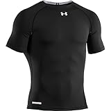 Under Armour Men's HeatGear Sonic Compression Short Sleeve, Black/White, Small