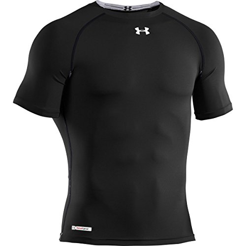 Under Armour Men's 1236224-001S HeatGear Sonic Compression T-Shirt, Black/White, S